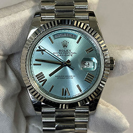 ロレックスデイデイトコピー時計228236、アイスブルー文字盤、デザイン性の高い